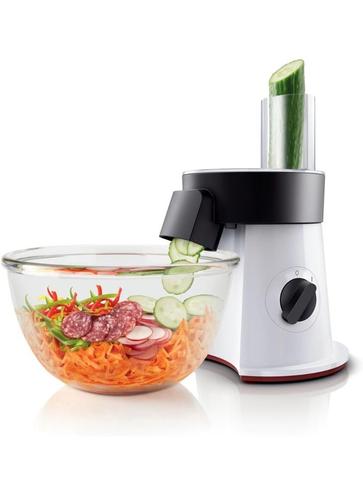 قطاعة خضراوات وفواكه كهربائية متعددة الاستخدامات - مزودة بـ 5 شفرات، 200 واط - Image 1